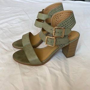 City classified - sage green heeled sandals